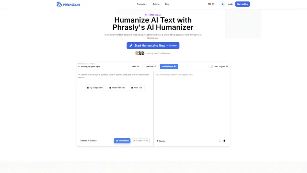 Phrasly's AI Humanizer
