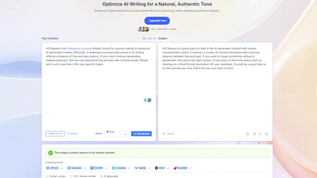 Optimize AI Writing for a Natural, Authentic Tone with HIX Bypass