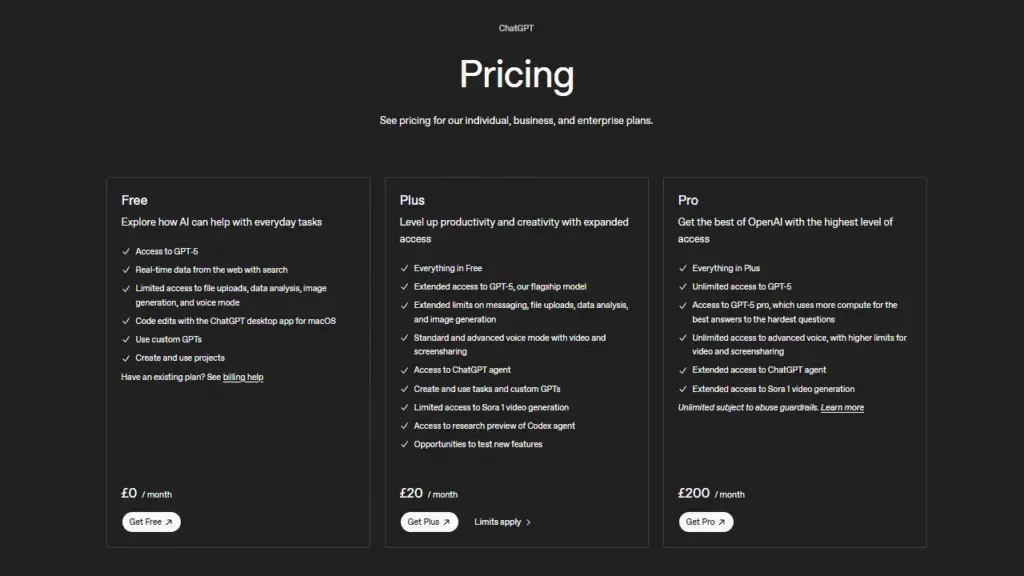 ChatGPT Pricing