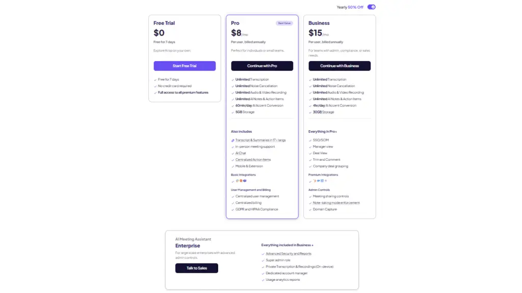 Krisp.ai Pricing