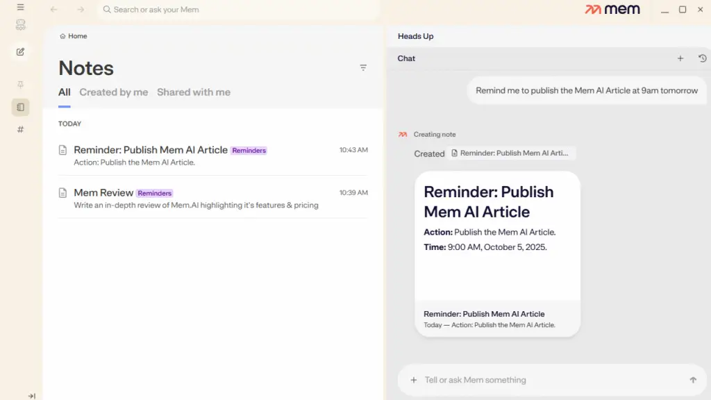 Mem AI Note Linking